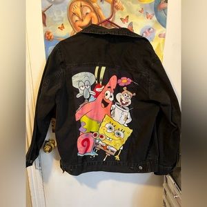 Men’s SpongeBob Black Washed Jean Jacket
